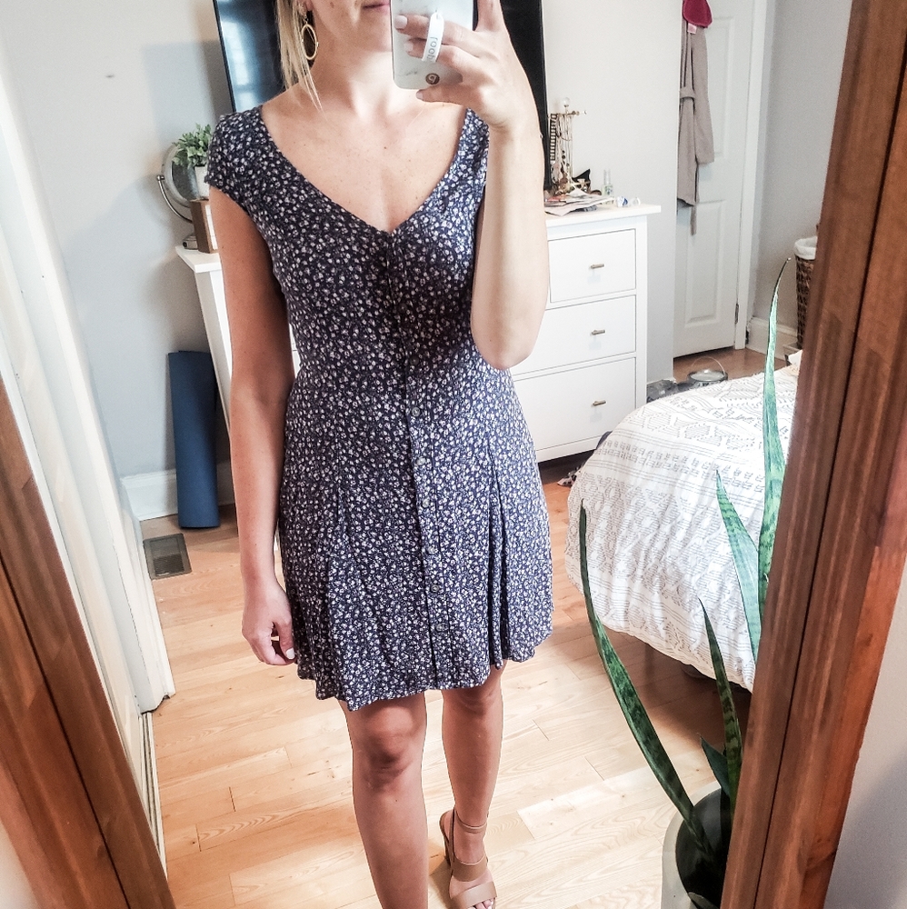 Button up floral dress